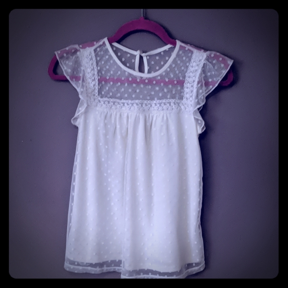 Gypsies and Moondust white & lace blouse